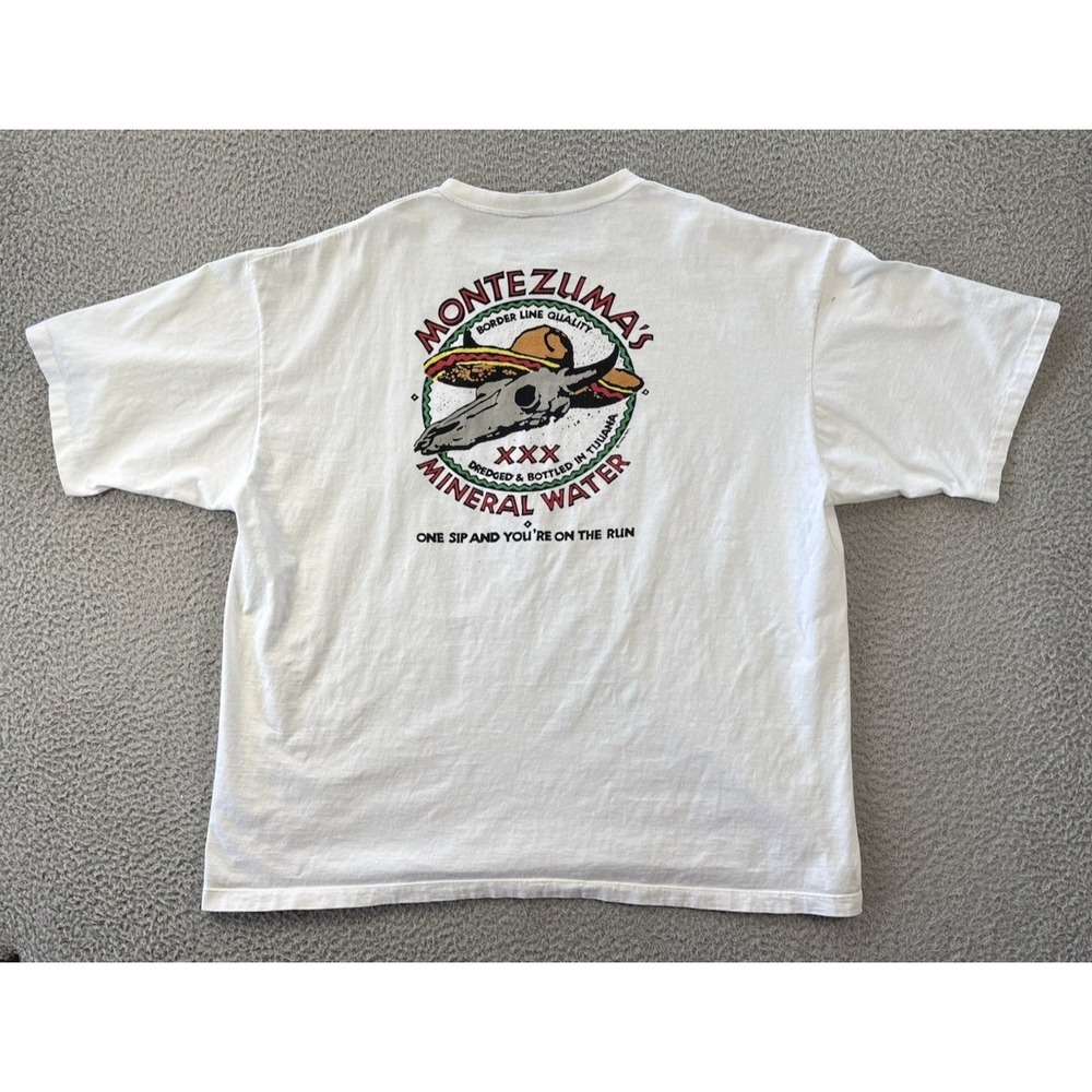 Vintage Crazy Shirts Hawaii Montezuma Mineral Water Shirt Mens XXL Single Stitch